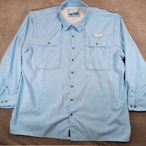 Magellan Outdoors Mens Long Sleeve Relaxed Fit Fishing Shirt Blue 4XL‎
